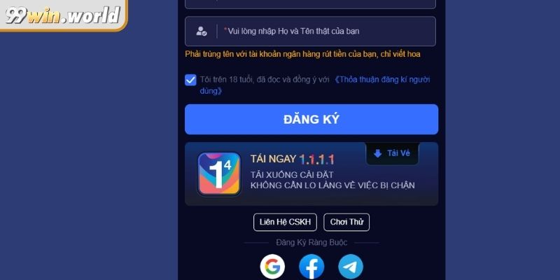 Đăng Ký 99win - Hướng Dẫn Chi Tiết Và Những Lưu Ý Quan Trọng 1 Đăng ký 99win cùng những điều khoản cần nắm