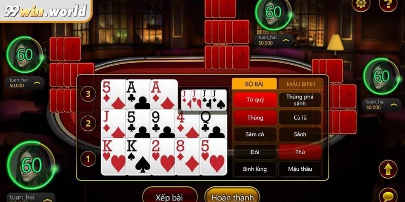 Mậu Binh 99Win trí Tuệ Hấp Dẫn Mỗi Ván Là Một Chiến Lược 2 Hướng dẫn cách xếp quân bài hiệu quả